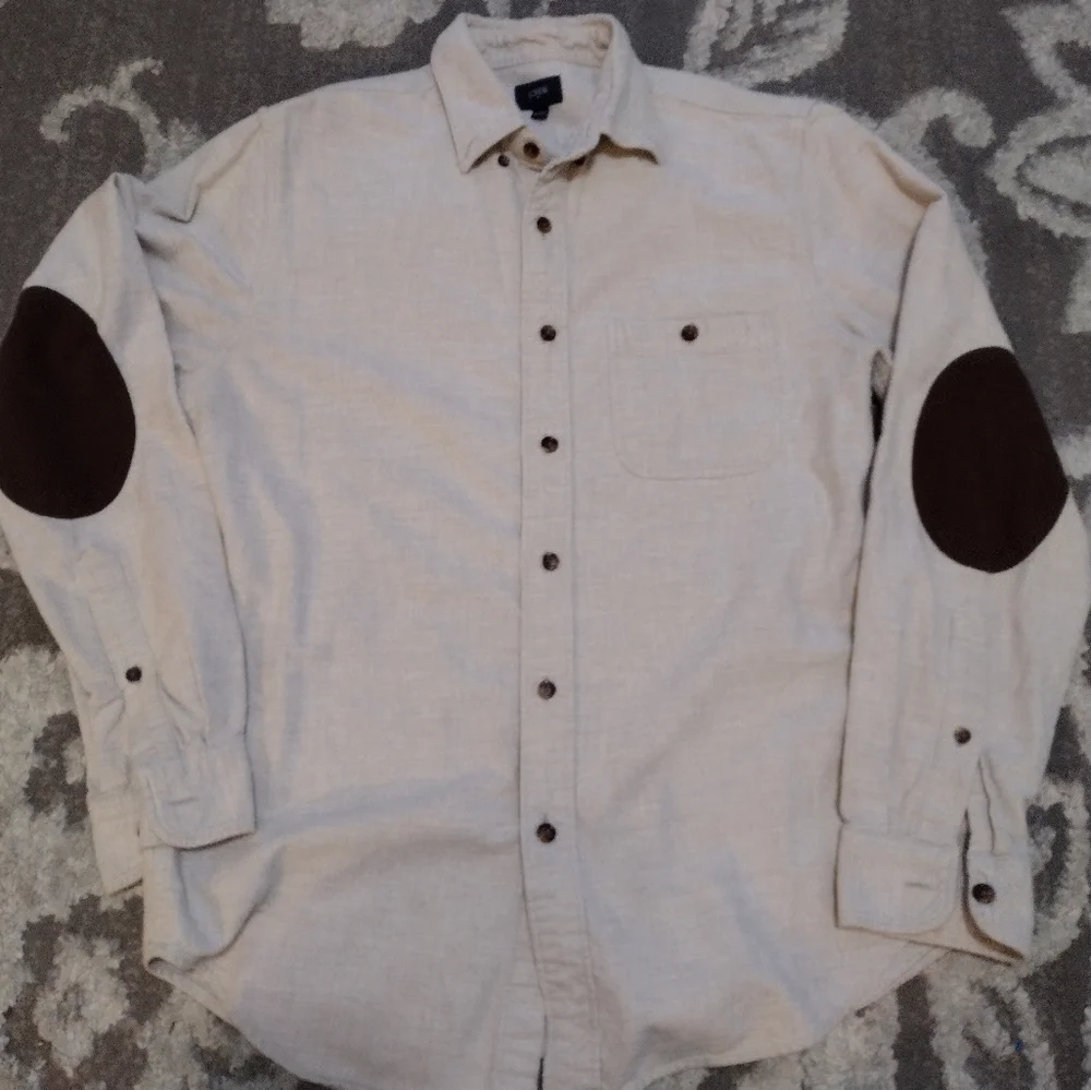 J. Crew Rugged Elbow Button-Up